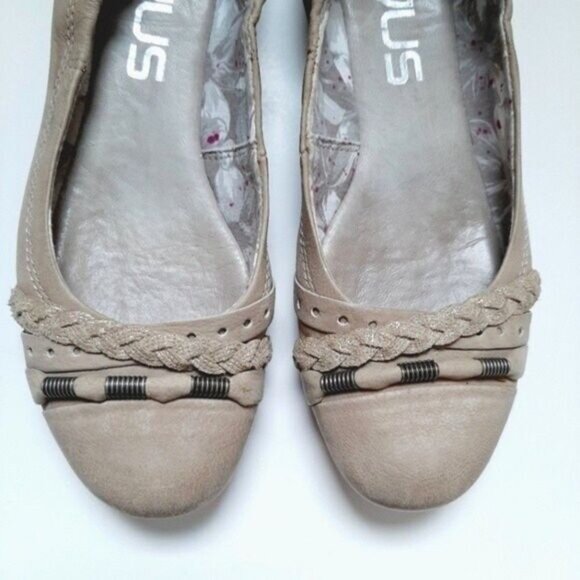 MJUS Ballet Women's Shoe Cream Round Toe Sz EUR 37 / US 7 - Picture 2 of 11